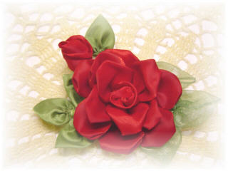 ~ Handmade Heirloom Ribbon Roses ~