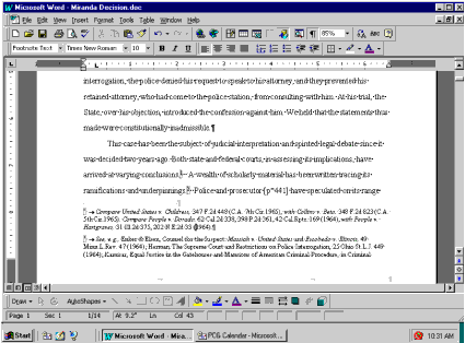 how to create a footnote in word 2010