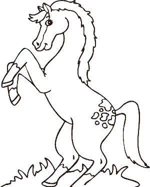 Ilustración de un caballo parándose para colorear o pintar Ilustración de un caballo parándose para colorear o pintar