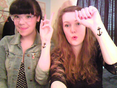 Allie and her best friend each got an anchor tattoo on their arm.