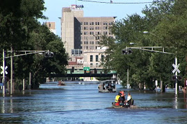 The Cedar River Overtakes Downtown Cedar Rapids