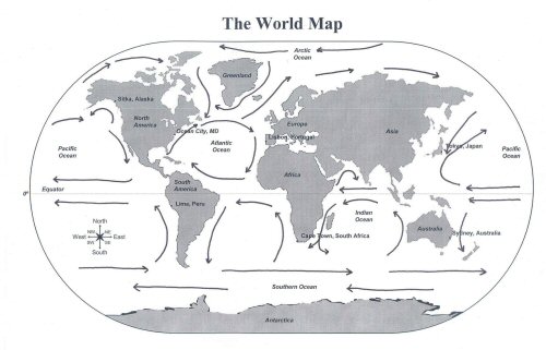 world map with countries and oceans. Yes, you#39;ve seen this map on