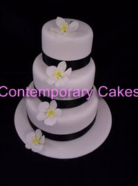 Sugar orchids 3 tier stacked cake.