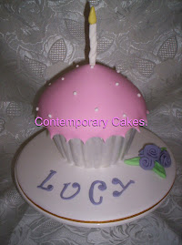 Giant Cupcake with sugar paste mock candle