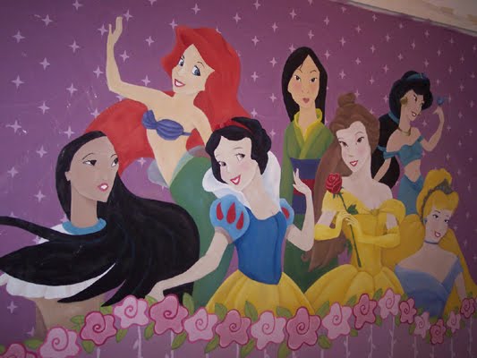 Mural en tela de Princesas