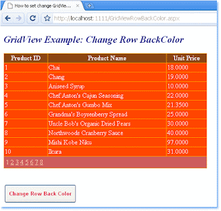 How to set change GridView row
