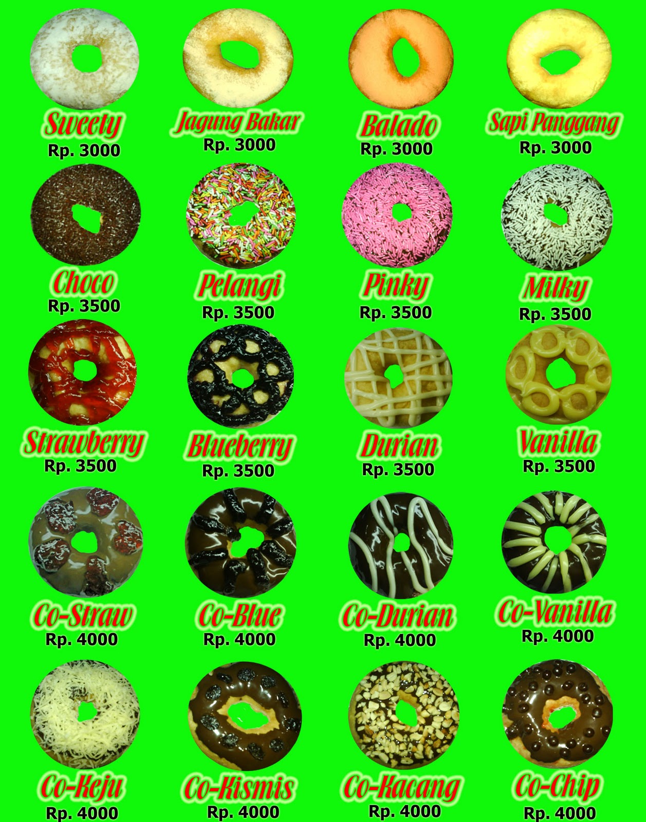 JogjaBakery: Donuts: Menu and Shape