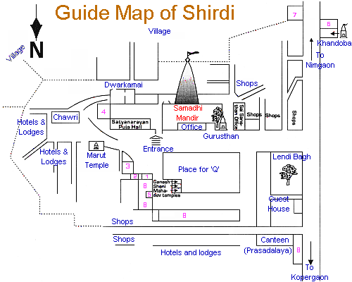 GUIDE MAP OF SHIRDI