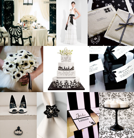 Black and white wedding dresses featuring elegance through the placement of