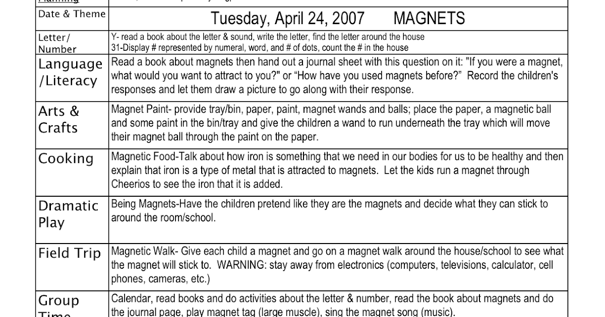 Preschool Is Fun Planning Activities Lesson Plan