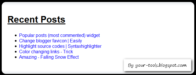 Recent Posts widget - Easy install Recent Posts widget - Easy install