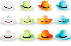 ِCowboy Hats Icons Set