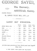 Trade Advertisement of George Sayer, Astead c1895