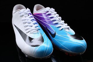 nike mercurial blanco con azul