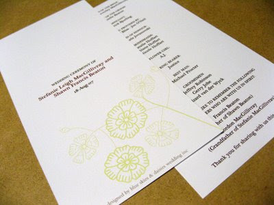 wedding program Above Custom wedding program 2sided card
