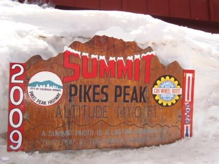 Pikes Peak Summit point an Altitude of 14,110 Feet