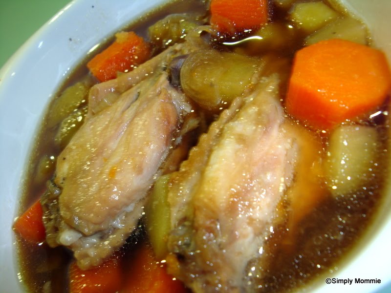 Crockpot chicken wings stew for the toddler!