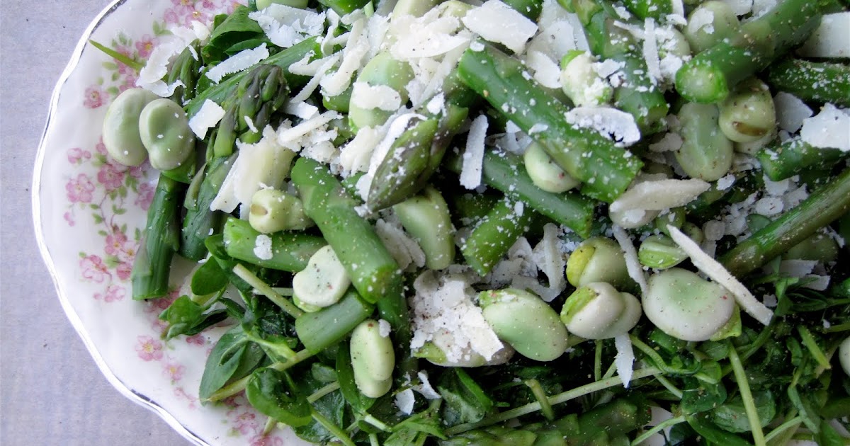 Little Kitchen, Big Appetite Asparagus, Fava Bean and Pea Shoot Salad