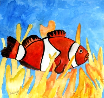 Daily Painters Of Georgia Ocean Life Clown Fish Art Painting