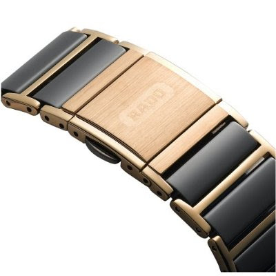 Rado Integral Super Jubile Mid Size Black Tone Ceramic with Gold Trim Men's Watch