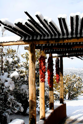 Ristras in Snow - Our Portal - New Mexico