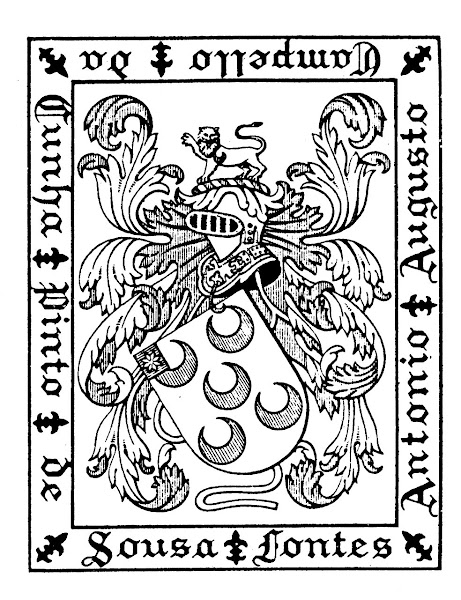 Ex-libris heráldico com as armas dos Pinto
