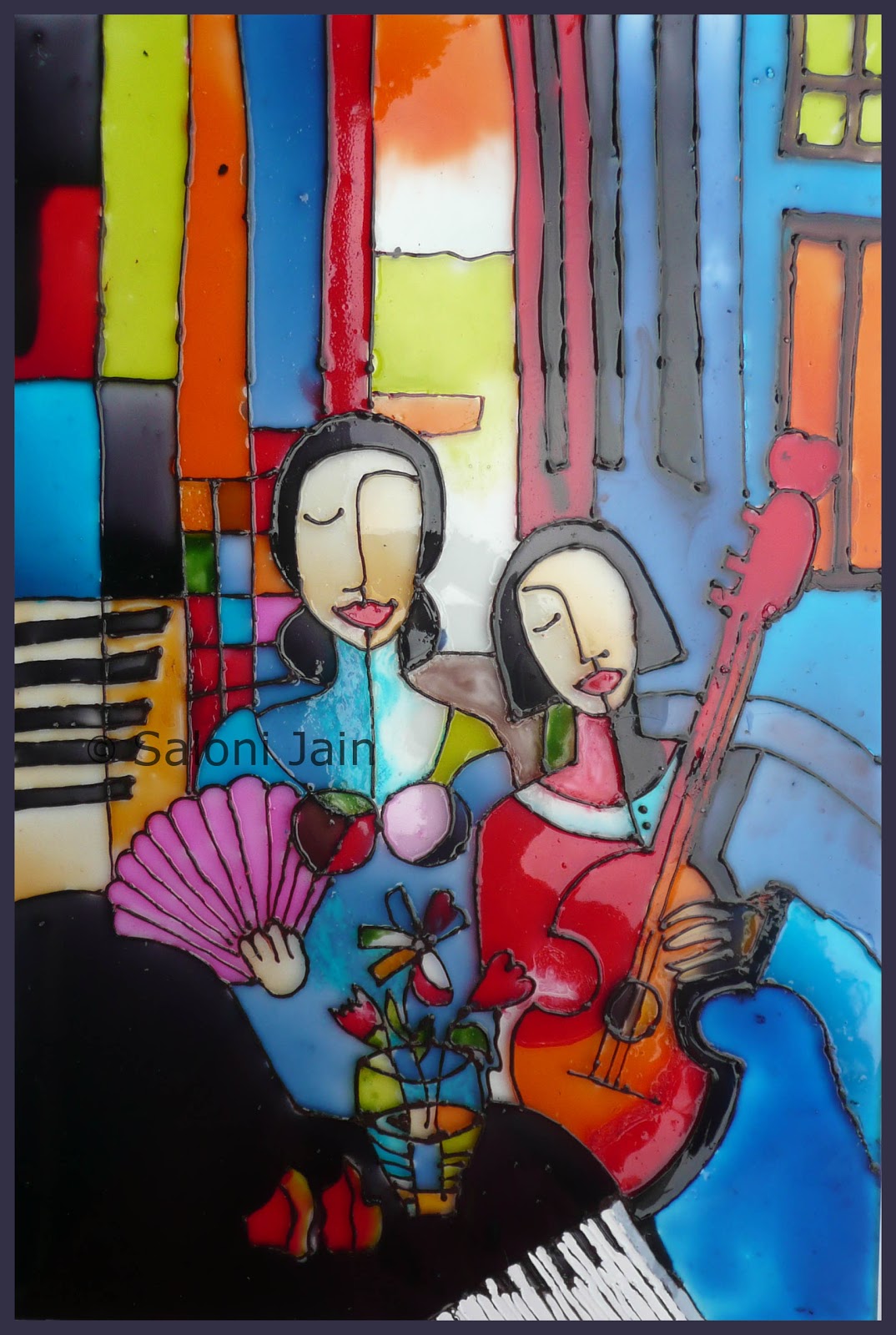 Abstract Glass Painting