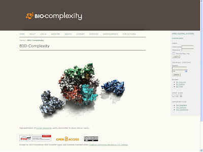 BIO-Complexity: um novo journal científico com revisão por pares aberto ao Design Inteligente Biocomplexity+screenshot