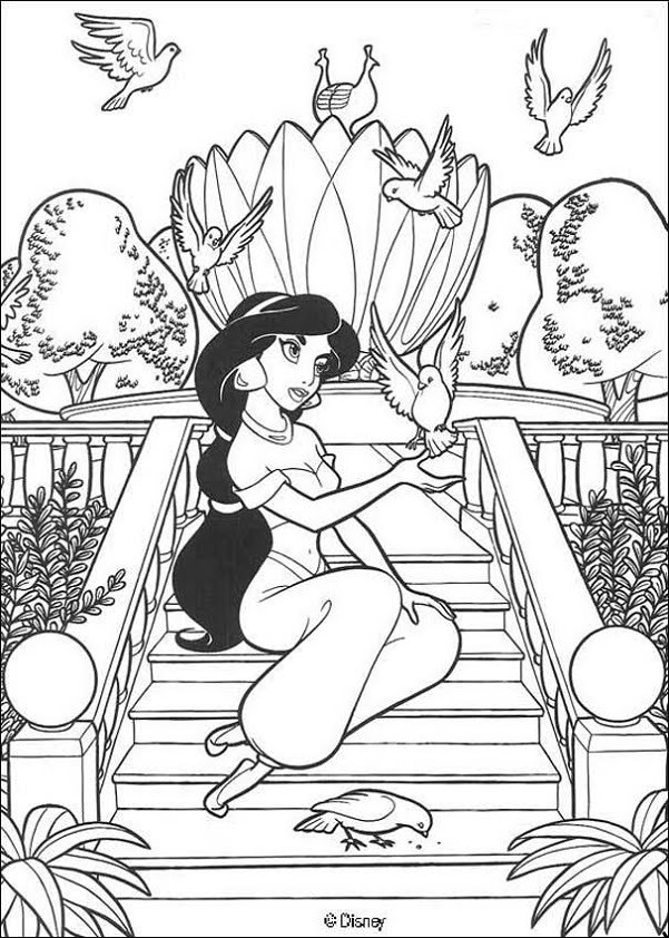 coloring pages disney princess jasmine. Disney Princess coloring pages