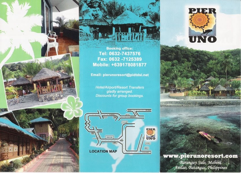 TRAVEL CENTRAL PHILIPPINES Brochure Pier Uno Resort, Anilao, Batangas