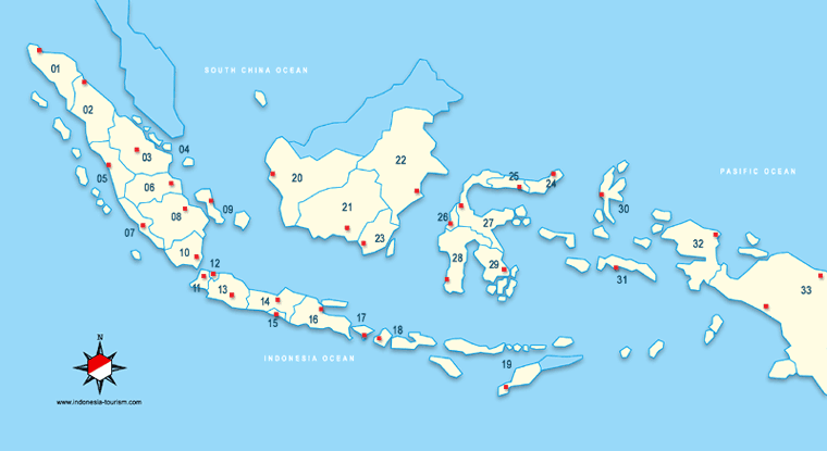 Roundtriptoparadise: INDONESIA MAPS - MAPS OF 33 PROVINCES