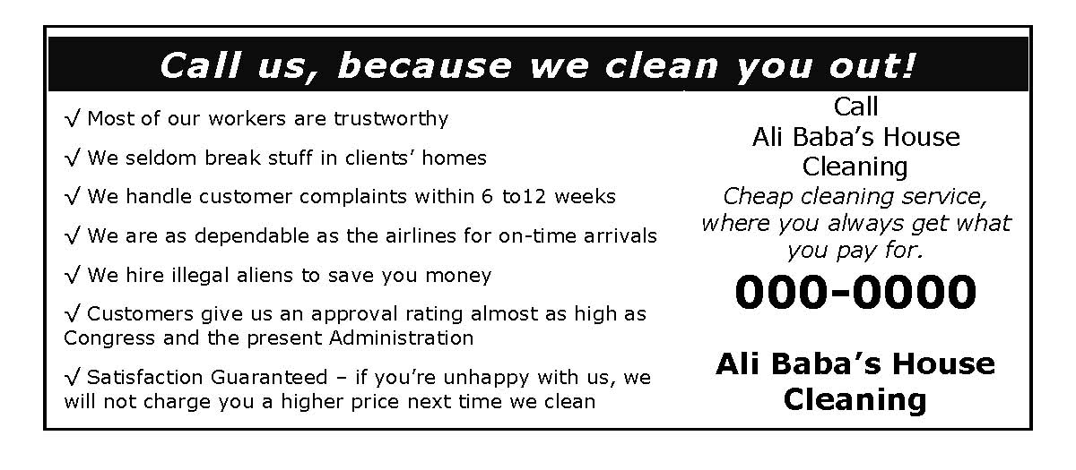 house cleaning add