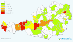 A Pfister név elterjedtsége Ausztriában