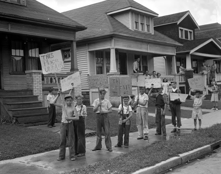 Pictures of Picketing Kids from the Virtual Motor City Collection