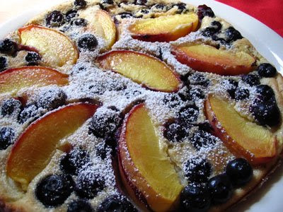Baked Blueberry & Peach Pancakes