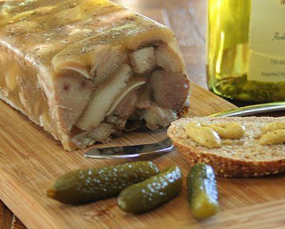 Homemade head cheese, using up the 'icky bits' of an animal