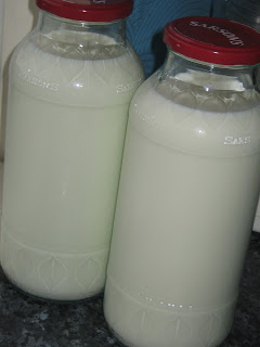 Buttermilk in jars