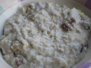 Apple and White Raisin Oatmeal in a bowl