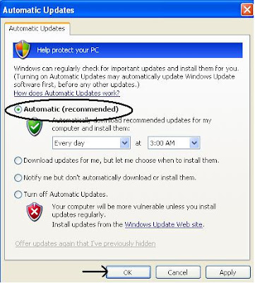 Turn ON Automatic Updates to Protect Your Computer Against Viruses and Worms