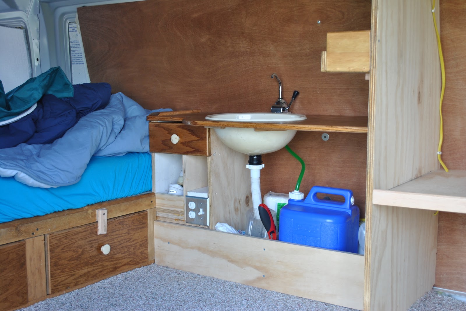 Ford Van Conversion Sink and Storage