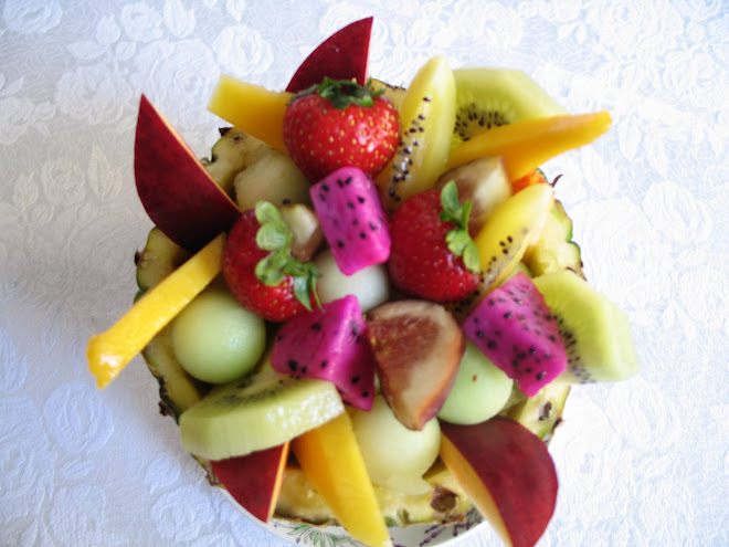 Tropical Fruit Salad in Pineapple Ball