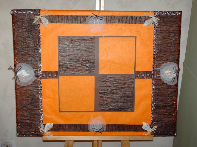 cadre photo orange marron