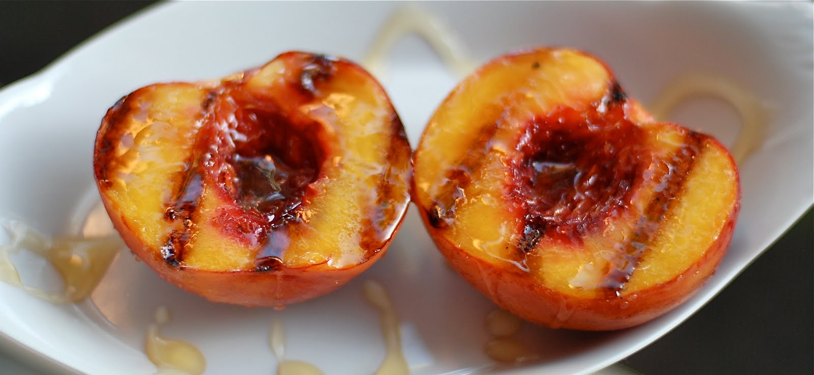 The Enchanted Cook Grilled Peaches with Brown Sugar and Honey