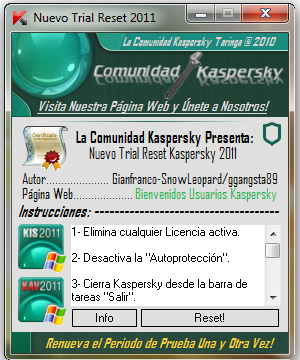 сброс триала kis 2013 скачать