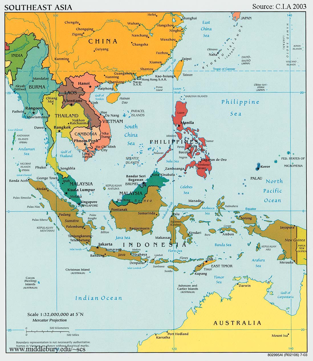 asia map labeled