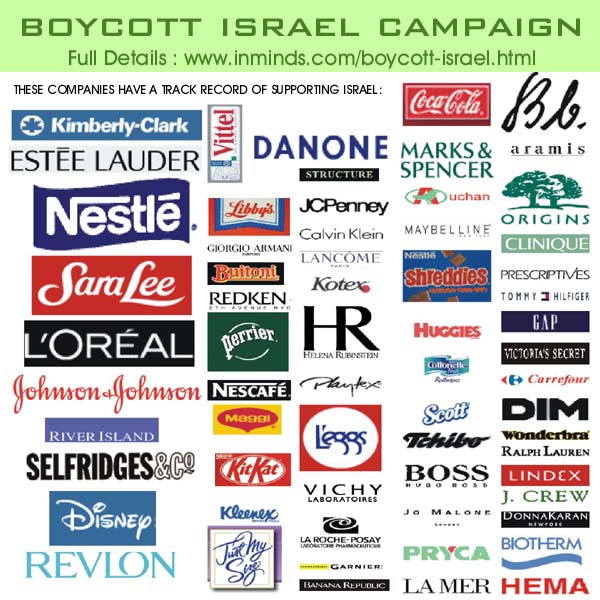 Boycott Israel... stop the pogroms against the Palestinian people...