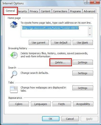 Erase Internet History Windows Vista