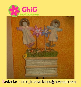 Centro de mesa "figuras de manta"