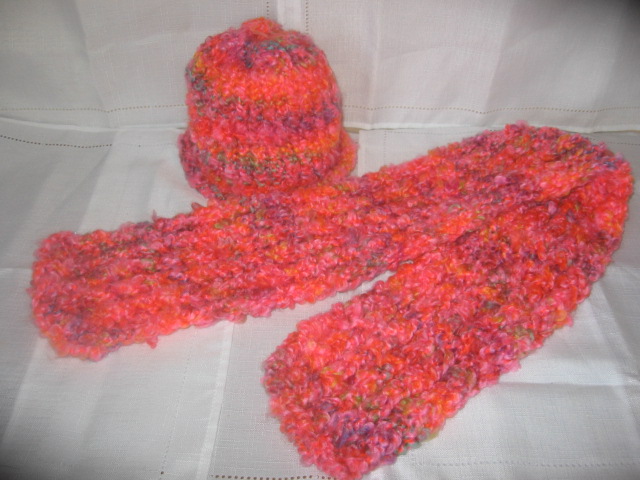 Closer View of one Hat and Scarf Set
