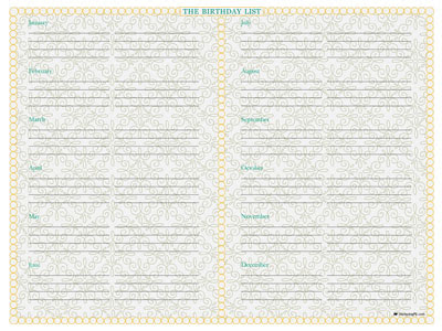 birthday party guest list | free printable household notebook printable 